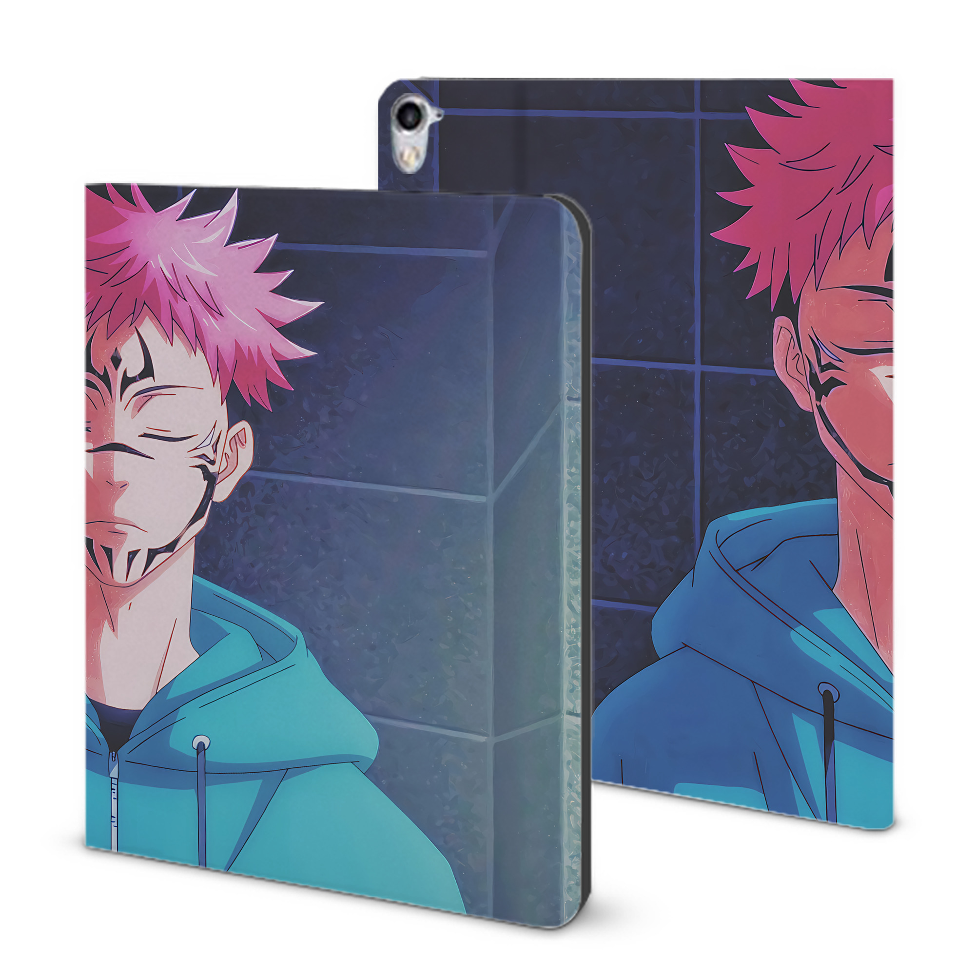 （画像用） 呪術廻戦 Jujutsu Kaisen IPad ケース ブック型 PUレザー TPU 耐衝撃 軽量 薄型 ペン収納なし 全面保護 IPad 各モデル対応